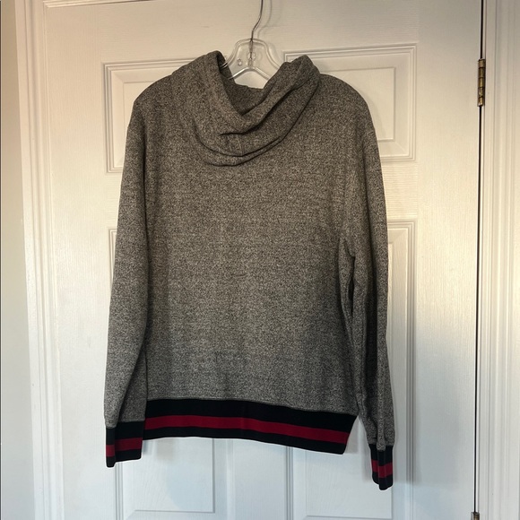 Roots Heather Gray Hoodie with Black and Red Details - Picture 3 of 3